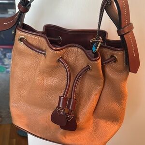 Dooney & Bourke Tan Leather Bucket Bag